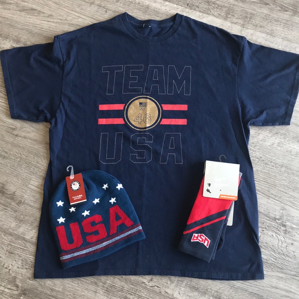 Team USA Set 🇺🇸 Tee, Beanie, Socks 🇺🇸